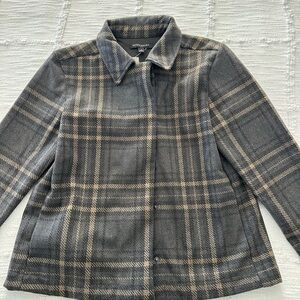 Banana Republic Gray and Tan Plaid Blazer